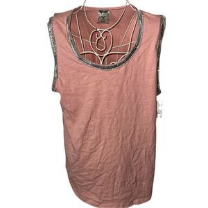 NEW WITH TAGS Vocal Beautiful CHIC SLEEVELESS TOP - BLUSH Women's PINK Blouse si